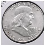 1952 CHOICE BU FRANKLIN HALF DOLLAR