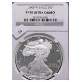 2005 W NGC PF70UC SILVER EAGLE