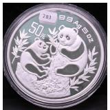 1993 CHINA 5 OZ .999 SILVER PANDA