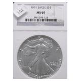 1991 NGC MS69 SILVER EAGLE