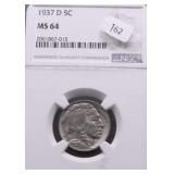 1937 D NGC MS64 BUFFALO NICKEL