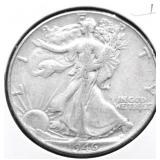 1946 WALKING HALF DOLLAR AU