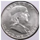 1961 D CHOICE BU FRANKLIN HALF DOLLAR