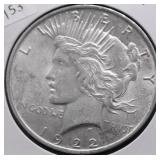 1922 PEACE DOLLAR AU
