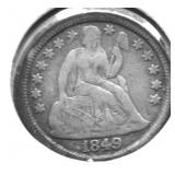 1849 SEATED DIME VF
