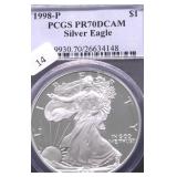1998 PCGS PF70DC SILVER EAGLE