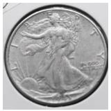 1943 WALKING HALF DOLLAR AU