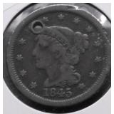 1845 LARGE CENT HOLE