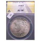 1928 ANACS AU58 PEACE DOLLAR