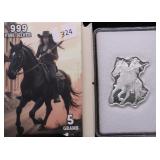 5 GRAMS .999 SILVER ART BAR