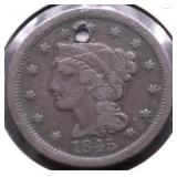 1945 LARGE CENT HOLE