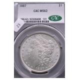 1887 CAC MS62 MORGAN DOLLAR
