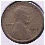 1913 D LINCOLN CENT VG
