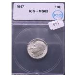 1947 ICG MS65 ROOSEVELT DIME