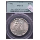 1943 PCGS MS64 WALKING HALF DOLLAR