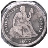 1877 C C SEATED DIME VG