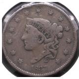 1837 LARGE CENT F   PQ