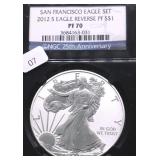 2012 S NGC PF70 REVERSE PROOF SILVER EGALE