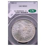 1884 O CAC MS63 MORGAN DOLLAR