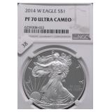 2014 W NGC PF70UC SILVER EAGLE