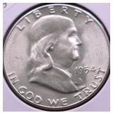 1954 S GEM BU FRANKKLIN HALF DOLLAR
