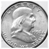 1958 CHOICE BU FRANKLIN HALF DOLLAR