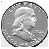1962 CAMEO PROOF FRANKLIN  HALF DOLLAR