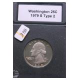 1979 S TYPE 2 PROOF WASHINGTON QUARTER