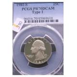 1881 S PCGS PF70DC WASHINGTON QUARTER