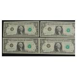 4 CONSECUTIVE SERIAL NUMBER GEM 1969 1 $ FEDERAL R