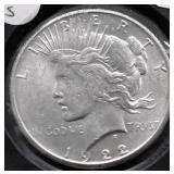 1922 S PEACE DOLLAR AU