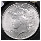 1924 CHOICE BU PEACE DOLLAR