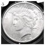 1925 S CHOICE BU PEACE DOLLAR
