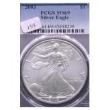 2003 PCGS MS69 SILVER EAGLE