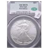 2025 CAC MS70 SILVER EAGLE