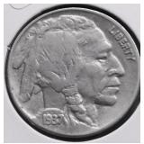 1937 BUFFALO NICKEL AU