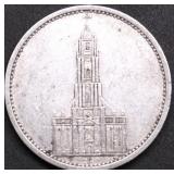 1934 NAZI GERMANY SILVER 5 MARKS POSTDAM CHURCH