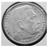 1938 NAZI GERMANY CHOICE BU 5 MARKS