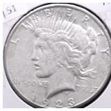 1923 S PEACE DOLLAR VF