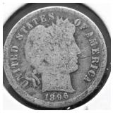 1896 S BARBER DIME G