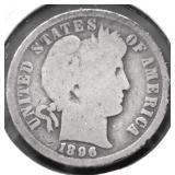 1896 O BARBER DIME G