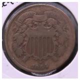 1864 TWO CENT PIECE VF
