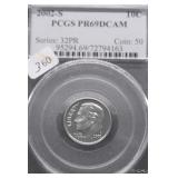 2002 S PCGS PF69DC ROOSEVELT DIME