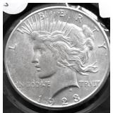 1923 S PEACE DOLLAR AU