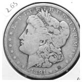 1891 MORGAN DOLLAR VG
