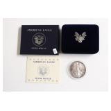 1993 SILVER EAGLE W BOX PAPERS