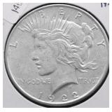 1922 PEACE DOLLAR AU