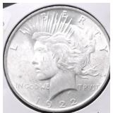 1922 CHOICE BU PEACE DOLLAR