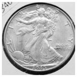 1945 D CHOICE BU WALKING HALF DOLLAR