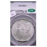 1887 CAC MS63 MORGAN DOLLAR